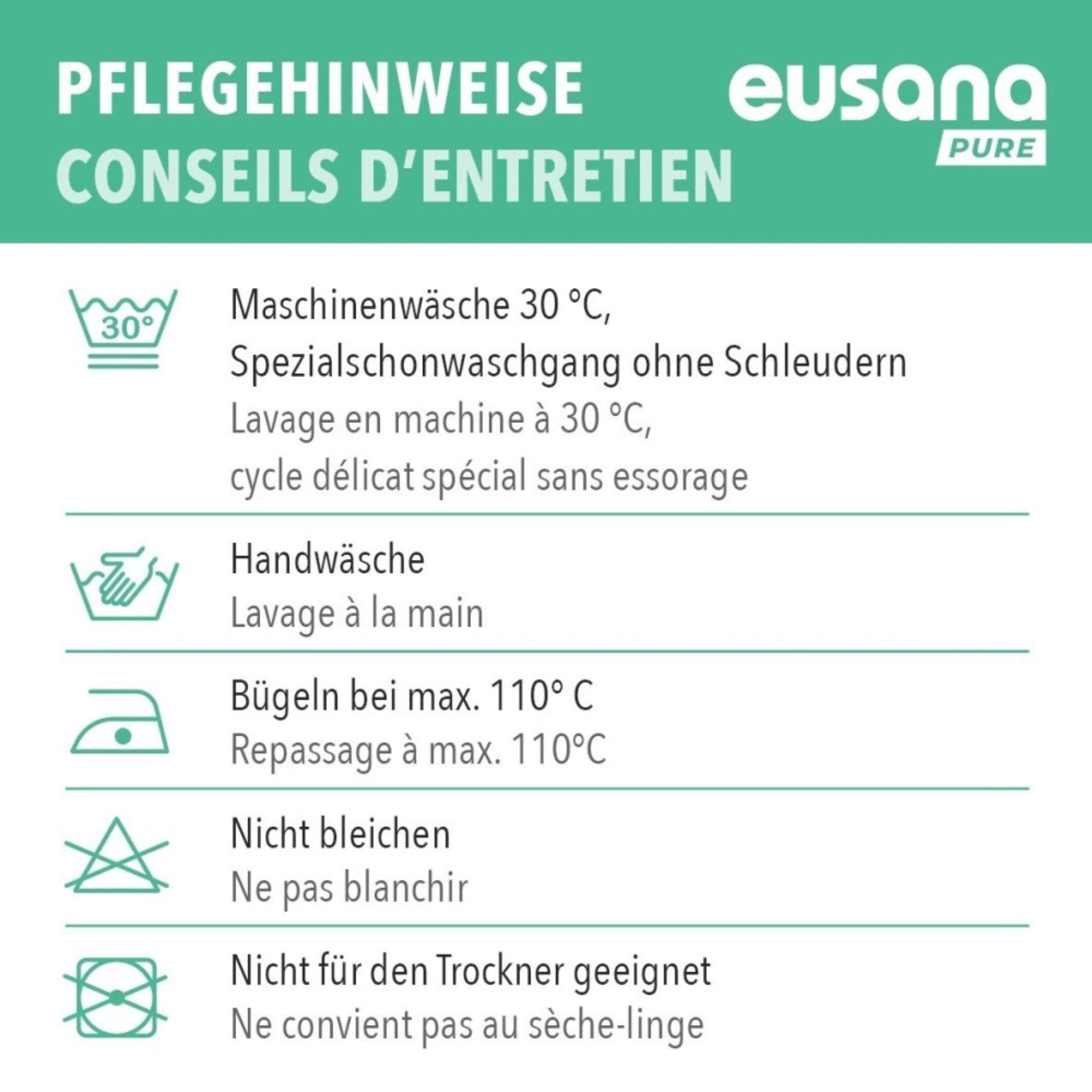 Waschanleitung Eusana Kniewärmer