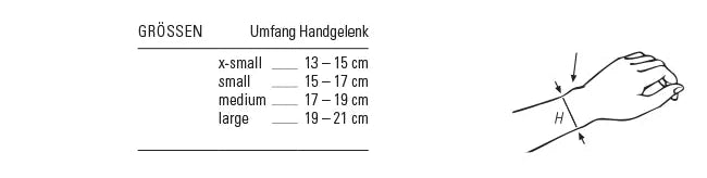 BORT SellaXpress plus Grössentabelle