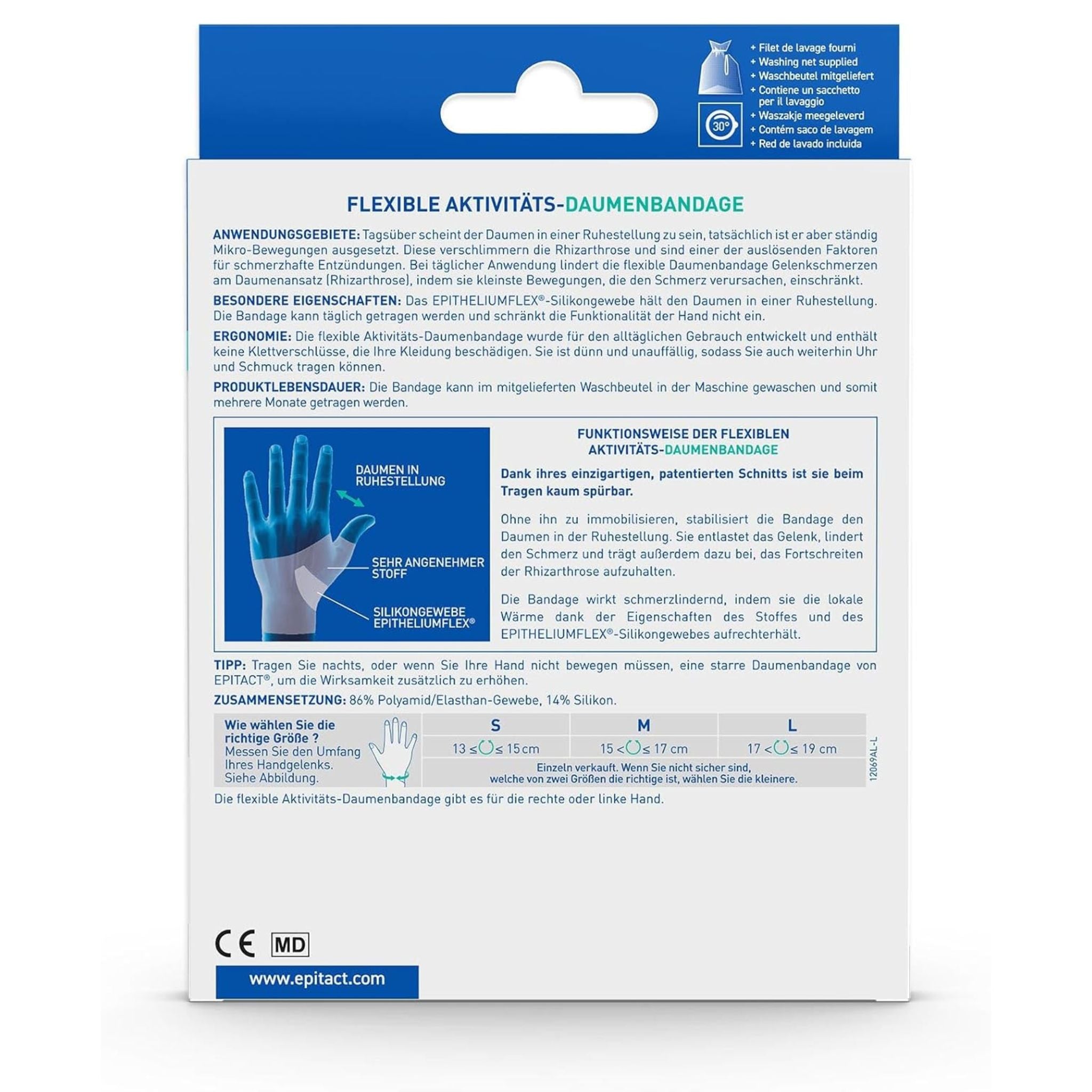 Detailansicht der EPITACT® Flexible Aktivitäts-Daumenbandage