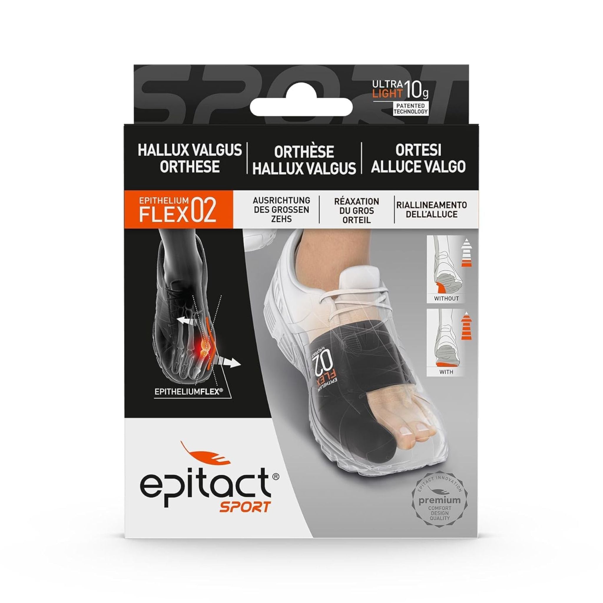 Epitact HALLUX VALGUS KORREKTURBANDAGE FÜR DEN SPORT