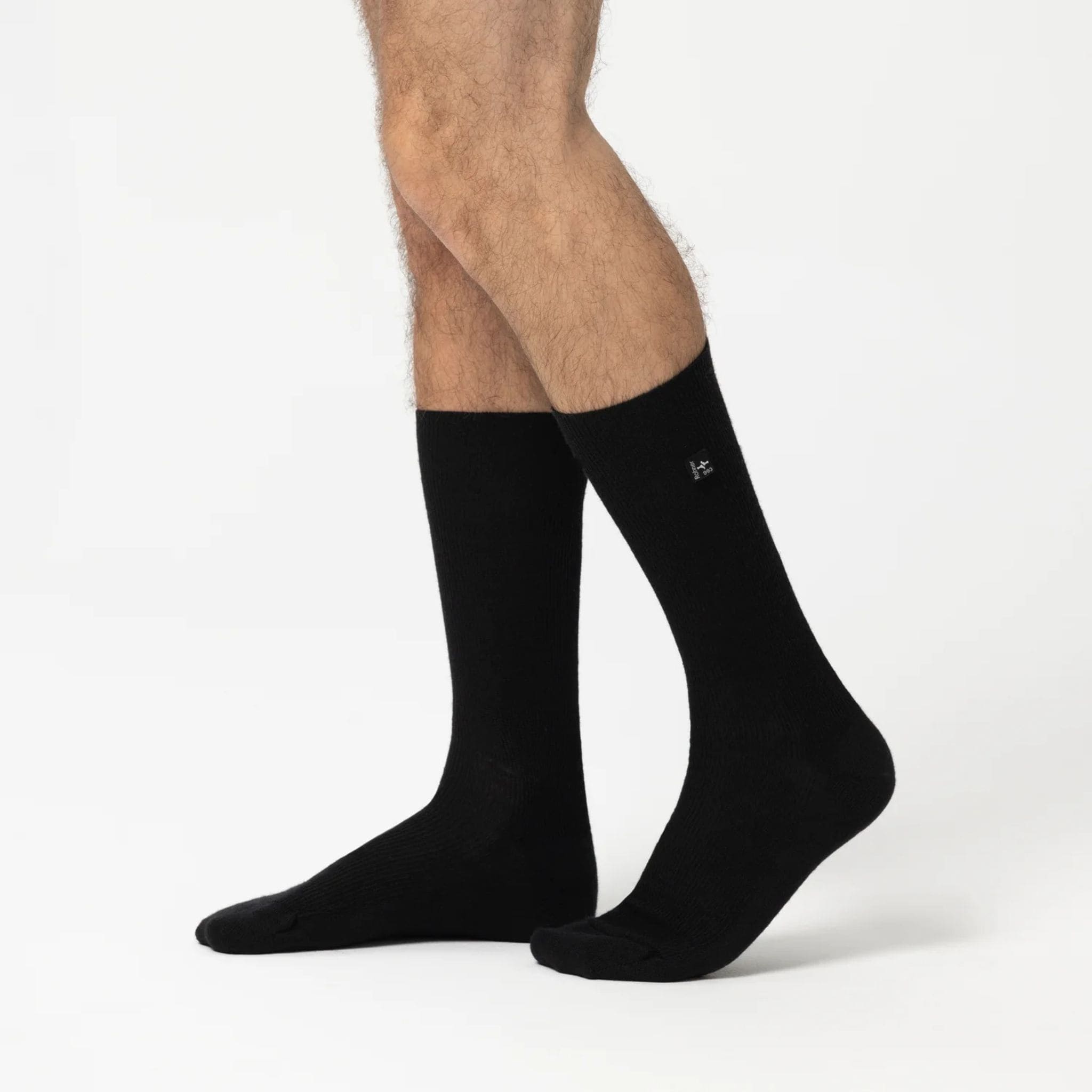 Mann mit Merinosocke