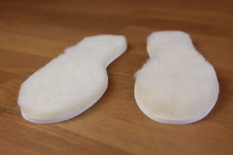 Schuheinlagen mit Wolle